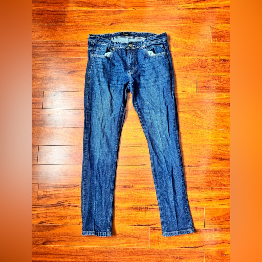 Menβs Uniworth Dark Blue Wash Jeans